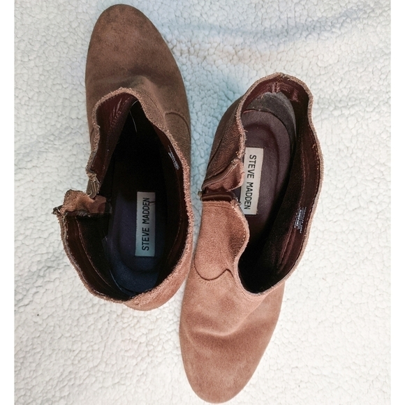 Suede leather Steve Madden Harrlee ankle boots size 10 ~EUC~ - Picture 7 of 8